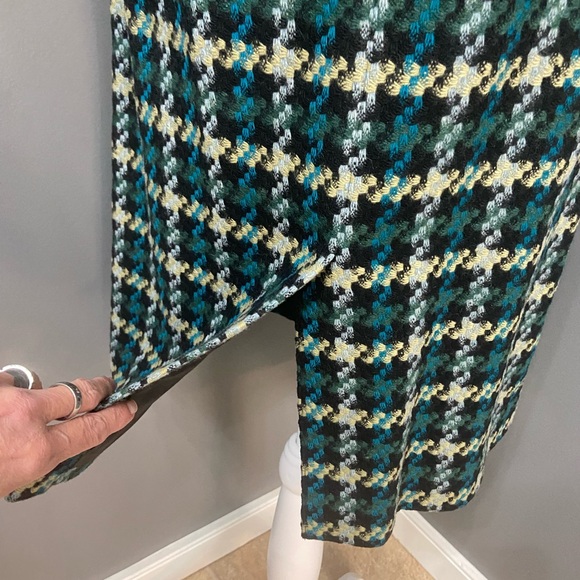 Vintage PENDLETON Womens 8 Virgin/Lamb Wool Skirt Pencil Blue Green Plaid Lined - Picture 10 of 14